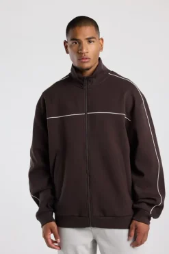 Track jacket Bobby relaxed fit track jacket met piping details