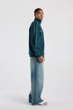 Track jacket Bobby relaxed fit track jacket met piping details