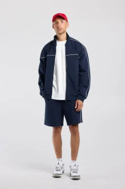 Track jacket Bobby relaxed fit track jacket met piping details
