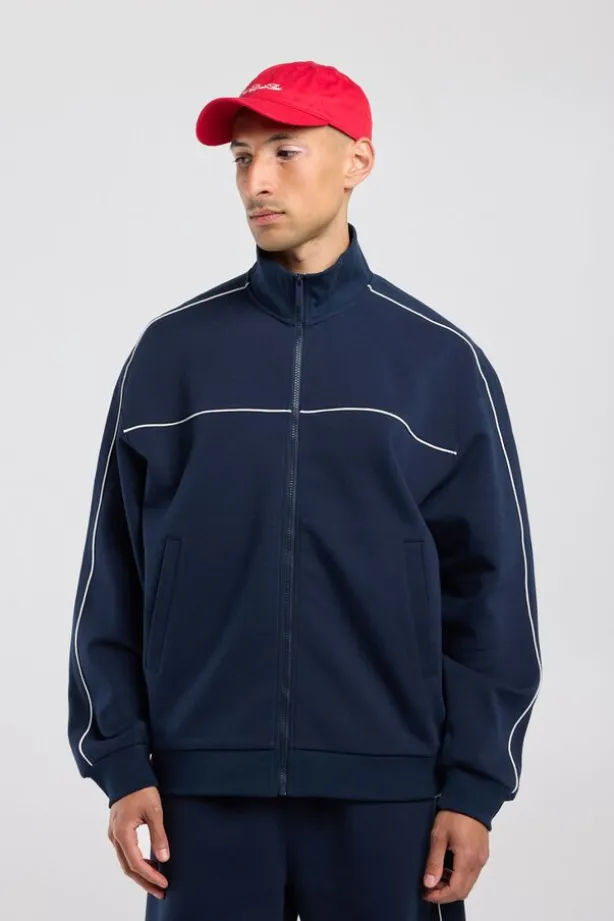 Track jacket Bobby relaxed fit track jacket met piping details