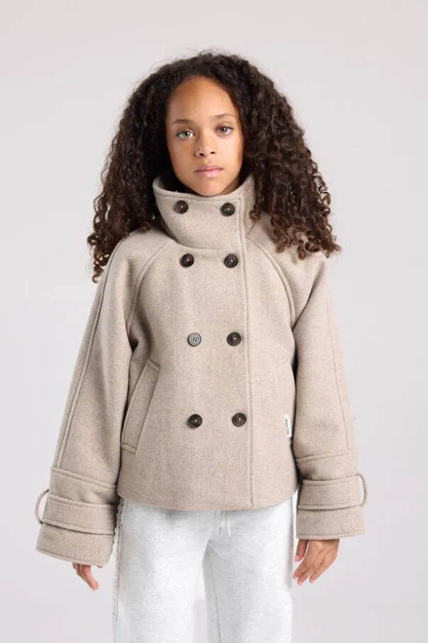 Trenchcoat Jany jr korte trenchcoat met opstaande kraag
