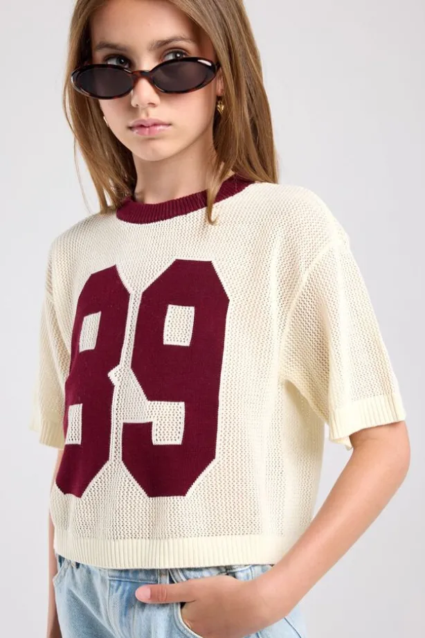 Trui Kimmie Jr gebreid model met korte mouwen