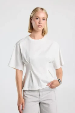T-shirt Edia fitted T-shirt met wijde mouwen