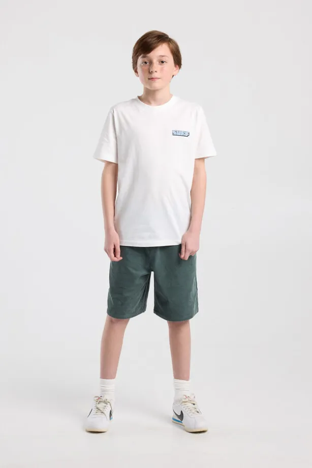 T-shirt Edson Jr regular fit met print voor en achter