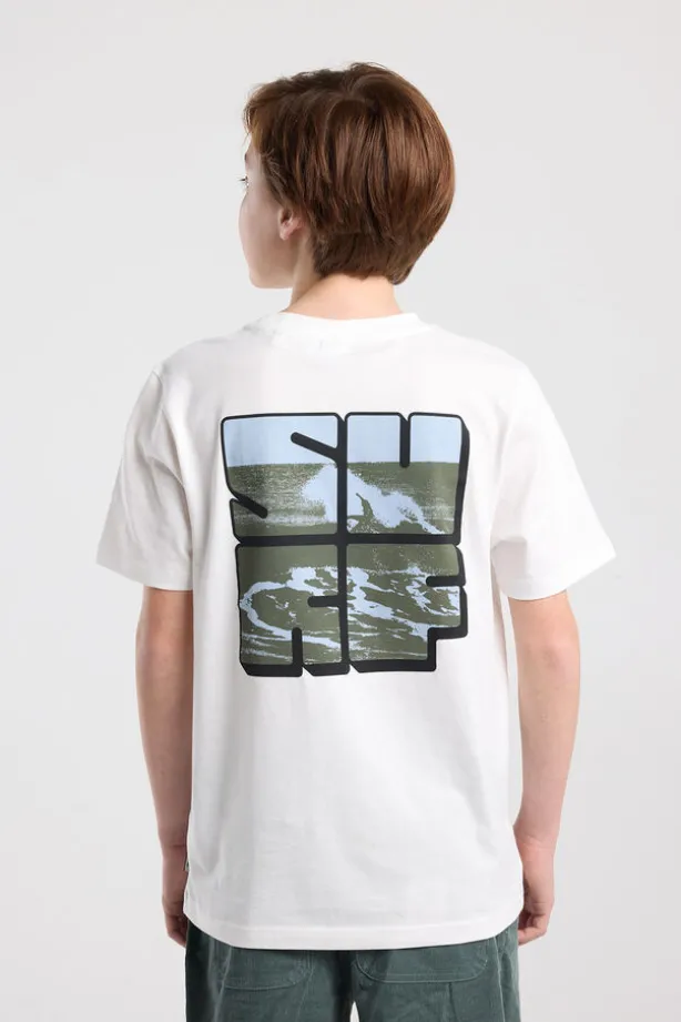 T-shirt Edson Jr regular fit met print voor en achter