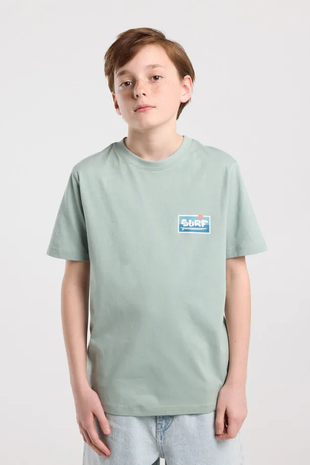 T-shirt Edson Jr regular fit met print voor en achter