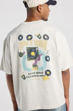 T-shirt Edwin boxy fit t-shirt met Smiley ™ artwork