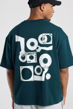 T-shirt Edwin boxy fit t-shirt met Smiley ™ artwork