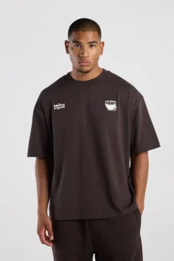 T-shirt Edwin boxy fit t-shirt met Smiley ™ artwork