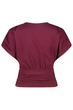 T-shirt Eef t-shirt met korte mouwen en gerimpelde taille