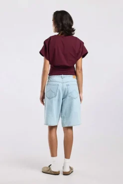 T-shirt Eef t-shirt met korte mouwen en gerimpelde taille