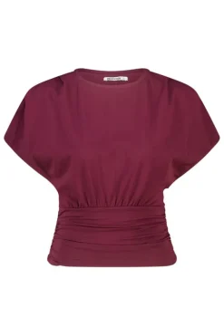 T-shirt Eef t-shirt met korte mouwen en gerimpelde taille