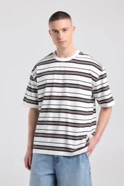 T-shirt Eldon loose fit t-shirt met strepen