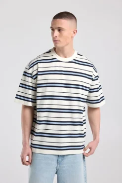 T-shirt Eldon loose fit t-shirt met strepen
