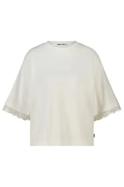 T-shirt Ella t-shirt met boxy fit en kanten details