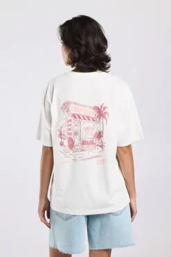 T-shirt Ellinor loose fit t-shirt met print op borst en rug