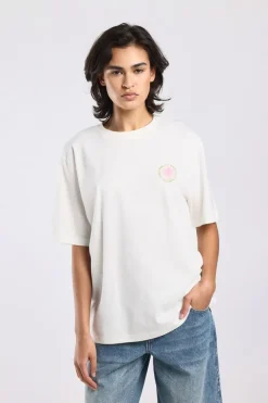 T-shirt Ellinor loose fit t-shirt met print op borst en rug