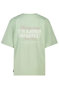 T-shirt Ellinor loose fit t-shirt met print op borst en rug