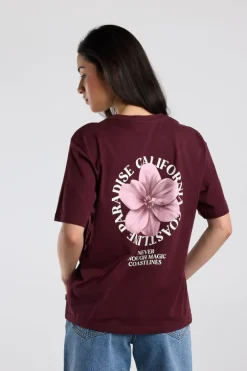 T-shirt Ellinor loose fit t-shirt met print op borst en rug