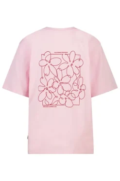 T-shirt Ellinor loose fit t-shirt met print op borst en rug