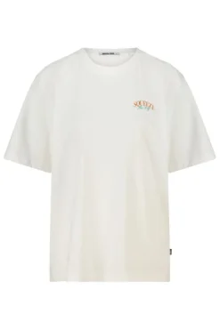 T-shirt Ellinor loose fit t-shirt met print op borst en rug
