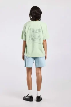 T-shirt Ellinor loose fit t-shirt met print op borst en rug