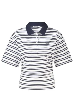 T-shirt Enisa slim fit T-shirt met polokraag en streepdessin