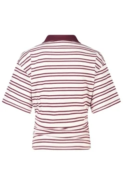 T-shirt Enisa slim fit T-shirt met polokraag en streepdessin