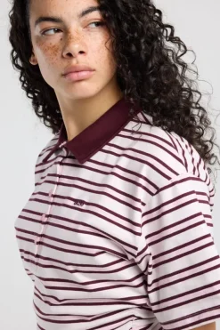 T-shirt Enisa slim fit T-shirt met polokraag en streepdessin