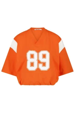 T-shirt Enny sporty t-shirt met v-hals en elastische zoom