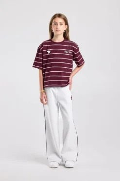 T-Shirt Ephie Jr oversized gestreept boxy t-shirt met chest prints