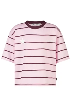 T-Shirt Ephie Jr oversized gestreept boxy t-shirt met chest prints