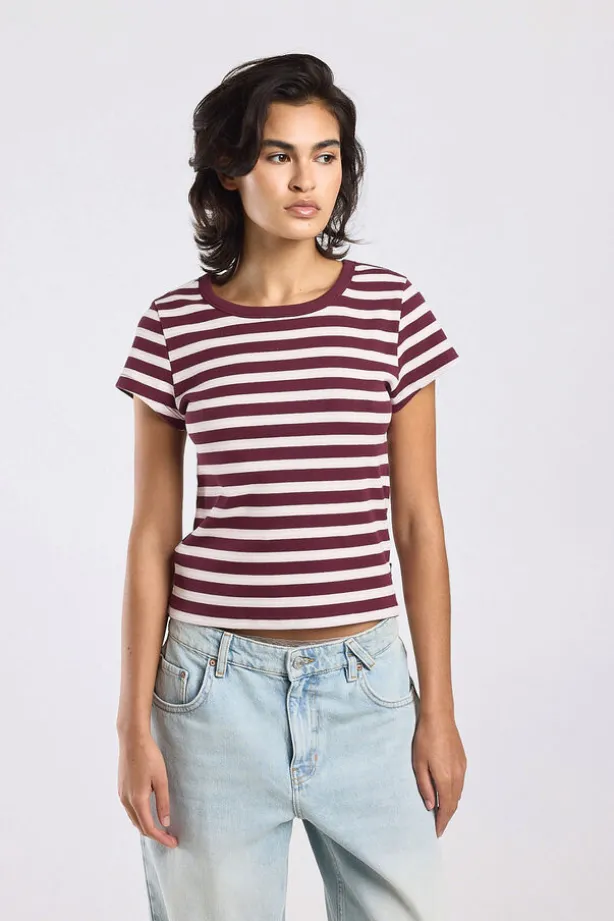 T-shirt Eunice gestreept t-shirt met hoge elasticiteit