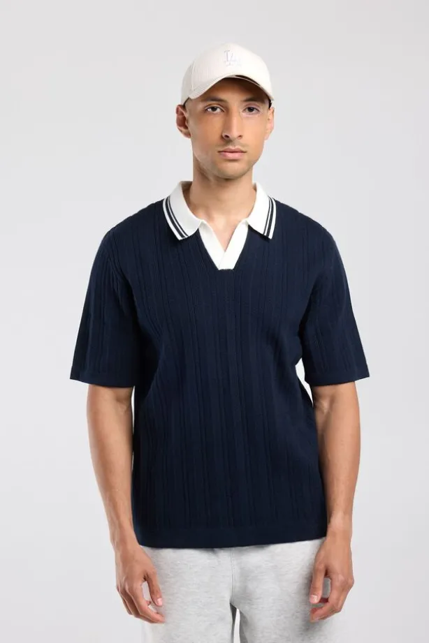 T-shirt Kone regular fit t-shirt met polo kraag