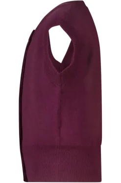 Vest Kata jr mouwloos vest met bordeauxrode knoopjes