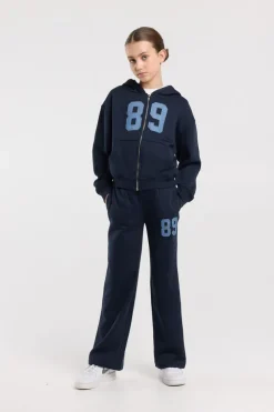 Zip-up sweater Sanne Jr zip-up sweater met capuchon en kangaroo zak