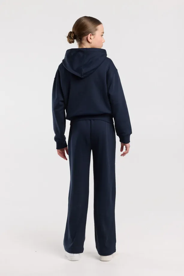 Zip-up sweater Sanne Jr zip-up sweater met capuchon en kangaroo zak